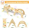 JOIEYOU Voľne stojace lezecké steny pre deti 4 v 1 Drevená Náhľad obrázku produktu 2