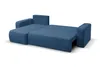 A blue sectional sofa is shown in a studio setting against a white background. Produktbild-Vorschau