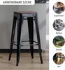 4x Stuhl Hocker Metall Farbwahl Used Look Sitzfläche Holz Produktbild-Vorschau 7