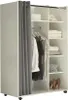 Kleiderschrank offen 100 cm breit JENKE-2 Weiß / Stoff grau Produktbild-Vorschau 9