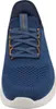A close-up, front view of a blue Skechers sneaker. Voir les images du produit