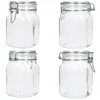 Four clear glass jars with silver clamp lids are arranged in a two-by-two grid against a white background. Náhled obrázku produktu