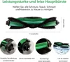 A close-up image of a vacuum cleaner brush head with accompanying detail shots and descriptive text. Voir les images du produit