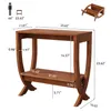 Tavolino in legno massello, a due ripiani, gambe ricurve, Anteprima dell’immagine prodotto 4