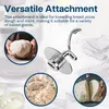 A collage of images showing a dough hook attachment for a stand mixer, along with various stages of dough preparation. Produktbild-Vorschau