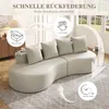 Leinenstoff Sofa Beige Couch mit 4 Kissen Polstersofa Produktbild-Vorschau 9