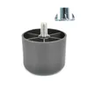 A gray furniture leg with a silver screw is shown against a white background. A separate silver screw nut is positioned above the leg. Náhled obrázku produktu