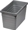 A gray plastic trash can with a ribbed exterior and a stepped interior. Produktbild-Vorschau
