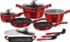 A collection of red cookware and kitchen utensils arranged on a white background. Anteprima dell’immagine prodotto