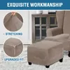 (Camel) Square Stool Cover Stretch Ottoman Cover Plush, Náhled obrázku produktu 3