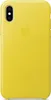 Coque arrière en cuir pour l'Apple iPhone X - Jaune Voir les images du produit 1