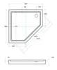 Duschwanne Fünfeckig 90x90x15 Sanitäracryl Duschtasse Glatt Produktbild-Vorschau 4