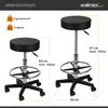 Two black adjustable stools with silver metal parts shown against a white background, with measurements and weight specifications indicated. Produktbild-Vorschau