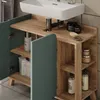 A bathroom vanity with a sink and storage cabinets. Náhled obrázku produktu