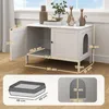 PawHut Katzenklo-Schrank Katzenhaus mit Tür Trennwand Produktbild-Vorschau 3