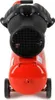 A red air compressor with black accents and wheels, shown from the front. Produktbild-Vorschau