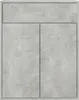 A close-up, front-facing view of a gray sideboard with a drawer and two doors. Produktbild-Vorschau