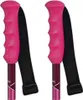 A pair of pink ski poles with black straps. Produktbild-Vorschau