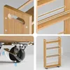 Schmales Rollregal aus Bambus – 4 Ablagen, 45x15x81cm, Produktbild-Vorschau 3