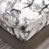 CANDeal 3 Pieces White Marble Printed Double Bed Sheet Set, Produktbild-Vorschau 4