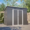 ELANDEPOT Abri de jardin 242 × 126 × 182 cm gris rangement Voir les images du produit 14
