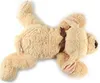 A plush toy dog lying on its side against a white background. Podgląd zdjęcia produktu
