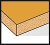 A close-up, angled view of a piece of material, showing its layered structure. Náhled obrázku produktu