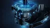 A futuristic, glowing mechanical device with blue energy lines. Náhled obrázku produktu