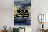 MuchoWow® Poster Zitat - Glück - Gold - Blau 120x180 cm - Produktbild-Vorschau 4