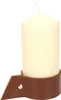 ABRATO Stumpenkerze 70x150mm Creme mit Ledergriff Produktbild-Vorschau 1