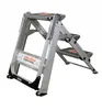 A silver and black step ladder with orange accents on a white background. Podgląd zdjęcia produktu