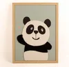 Wandbild Panda mit Stoff-Applikation im Holzrahmen mint Produktbild-Vorschau 1