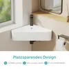 EMKE Eckwaschbecken Wandmontage Keramik 560x340mm Weiß Produktbild-Vorschau 6