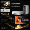 A collage of images showcasing the GEEKOM A8 Mini PC and its features. Produktbild-Vorschau