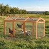 Kurník PawHut 156 x 70,5 x 84 cm – výběh s bidlem a Náhled obrázku produktu 2