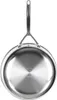 The underside of a stainless steel frying pan is shown against a white background. Anteprima dell’immagine prodotto