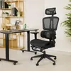 An office chair and desk in a modern office setting. Produktbild-Vorschau