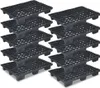 A stack of black plastic pallets. Produktbild-Vorschau