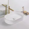 Lavabo da Appoggio in Vetroceramica Rea Nadia White Gold Anteprima dell’immagine prodotto 6