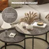 HOMCOM  Couchtisch rund 2er Set Satztisch mit Metallrahmen, Produktbild-Vorschau 4