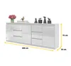 Kommode 200 Cm – Weiß Matt / Weiß Hochglanz, 6 Schubladen, Produktbild-Vorschau 2
