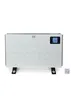 A white electric heater with a digital display, shown on a white background with its feet attached. Anteprima dell’immagine prodotto