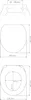 Diagrams showing the dimensions of a toilet seat. Produktbild-Vorschau