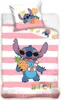 Pościel dziecięca Disney Lilo & Stitch w różowe paski Podgląd zdjęcia produktu 1