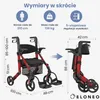 Składany i lekki wózek inwalidzki ELONEO 2w1 z siedziskiem, Podgląd zdjęcia produktu 3