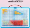 A toy mosaic puzzle board with a boat design made of colorful pegs. Náhľad obrázku produktu