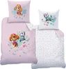 A Paw Patrol themed bedding set with two pillows and a duvet cover, displayed flat. Produktbild-Vorschau
