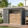 Outsunny 2-in-1 Kaminholzregal Außen verzinkter Stahl 235 x Produktbild-Vorschau 8