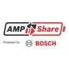 The image shows the logo for AMPShare, a battery technology, with the text "Powered by BOSCH" below it. Voir les images du produit