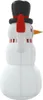 An inflatable snowman with a top hat and a red mitten raised. Voir les images du produit